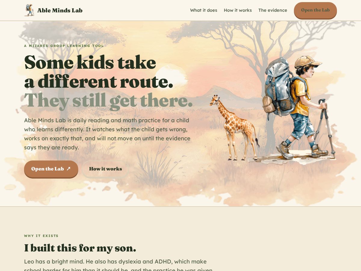Landing-page snapshot of ablemindslab.com