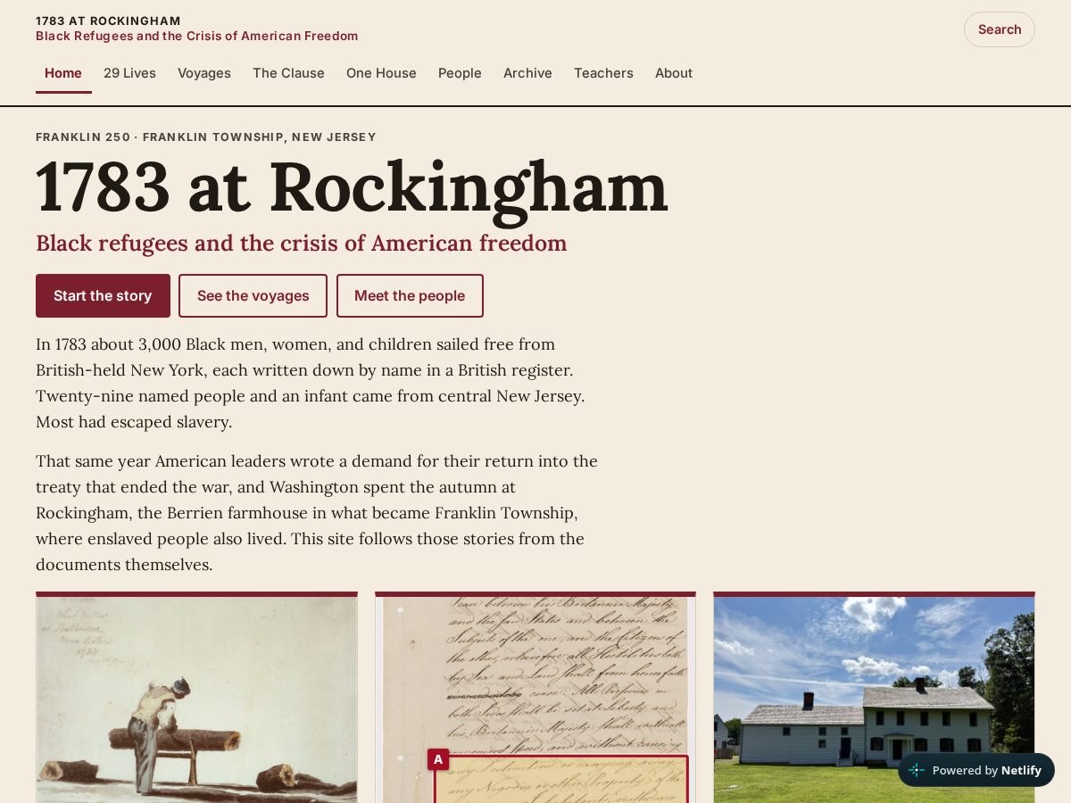 Landing-page snapshot of articleseven1783.org