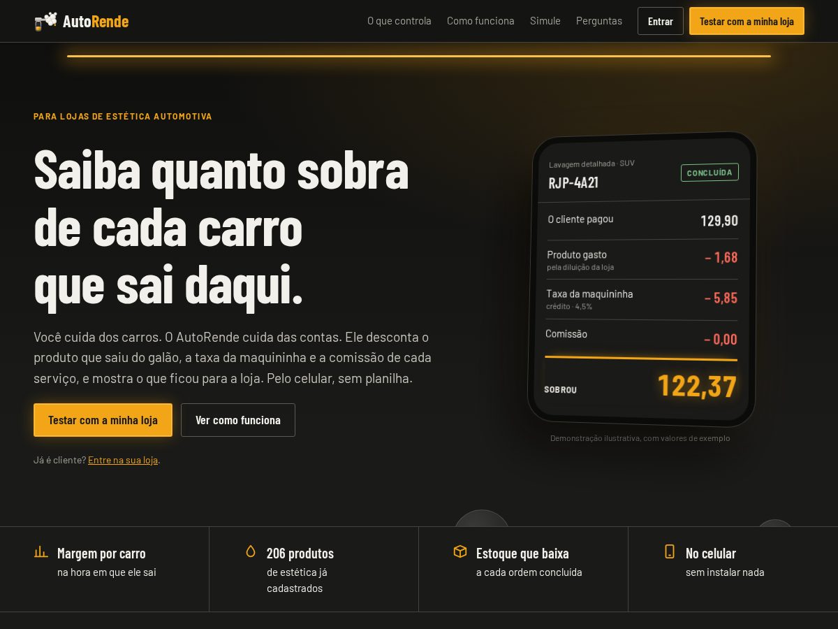 Landing-page snapshot of autorende.com