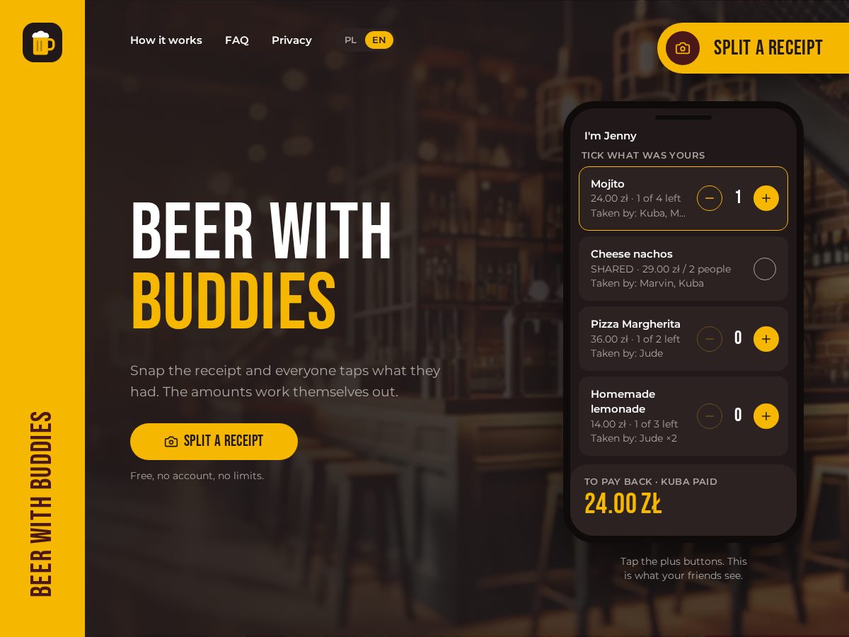 Landing-page snapshot of beerwithbuddies.fun