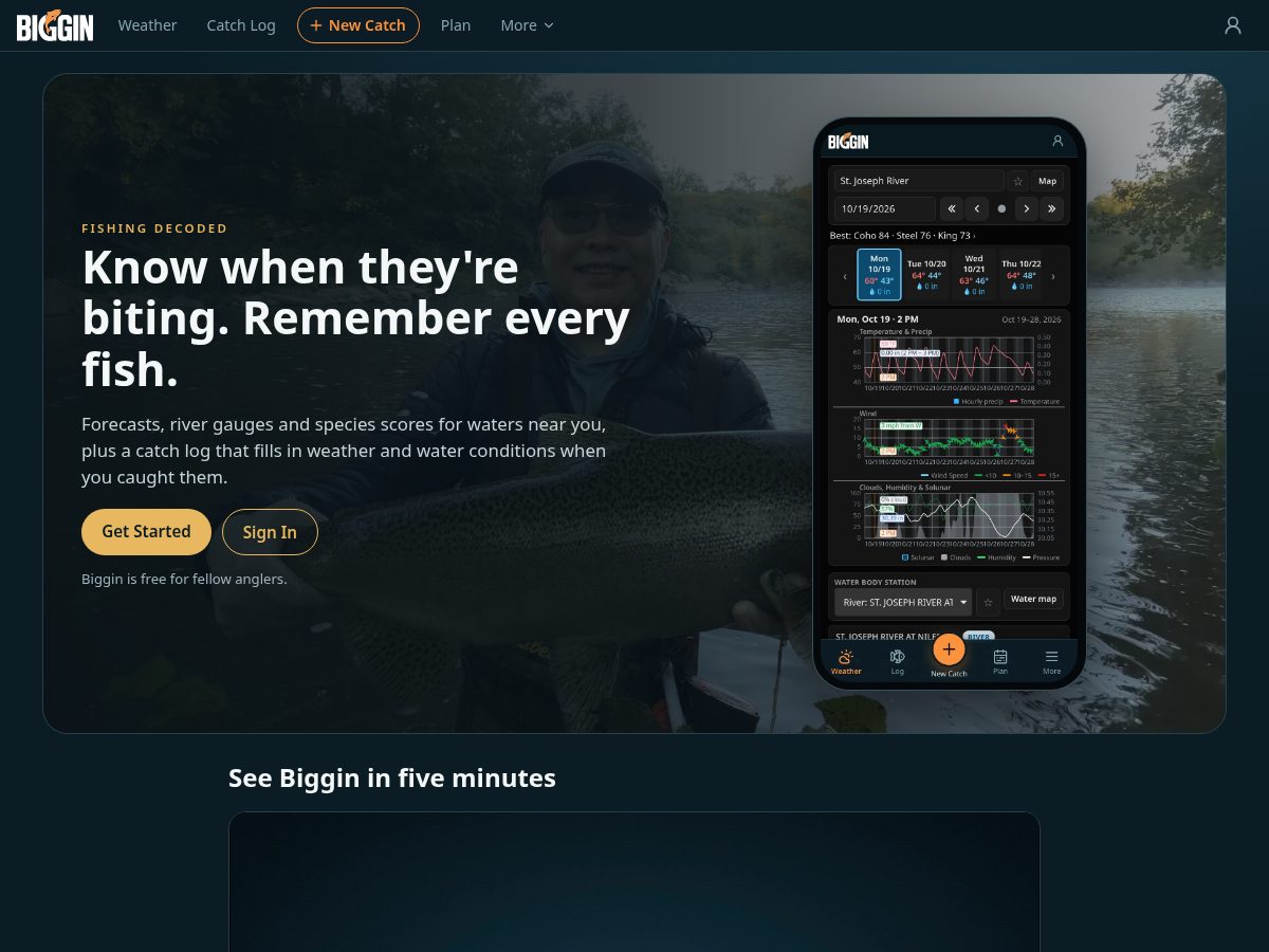 Landing-page snapshot of biggin.app