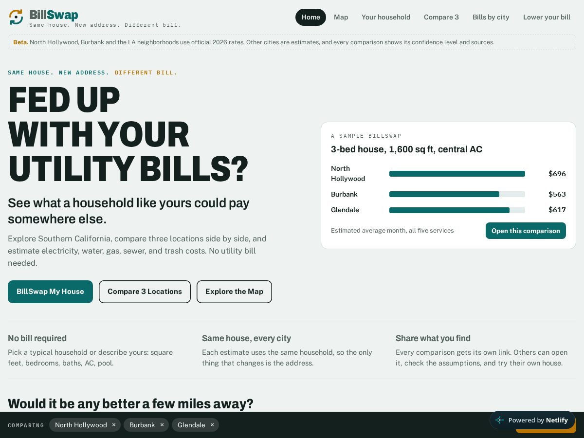 Landing-page snapshot of billswap.net