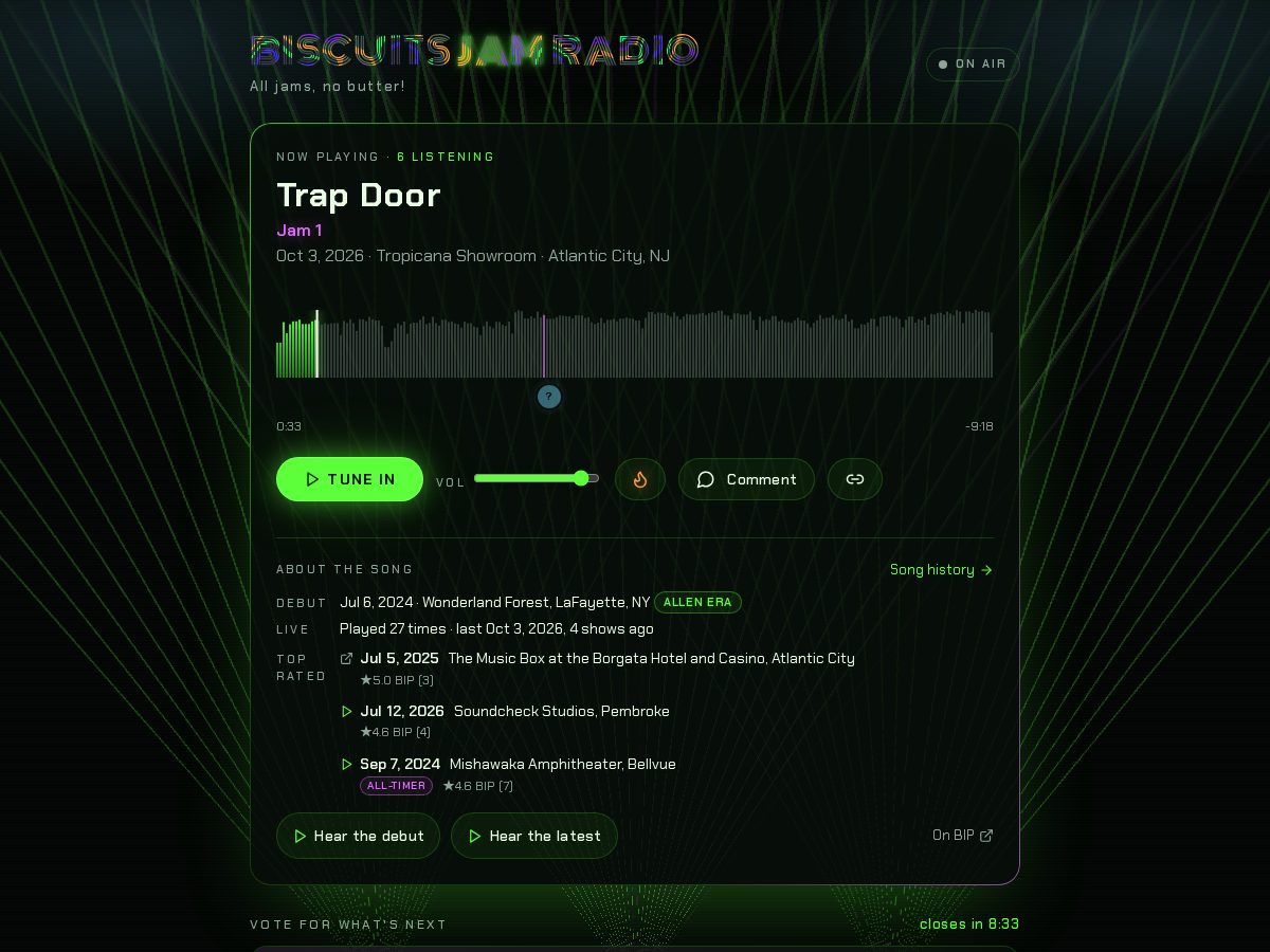 Landing-page snapshot of biscomusic.com