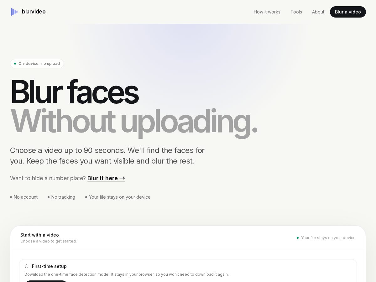 Landing-page snapshot of blurvid.com