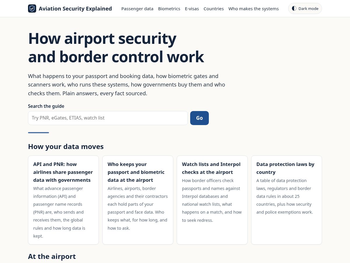 Landing-page snapshot of bordercontrolexplained.org