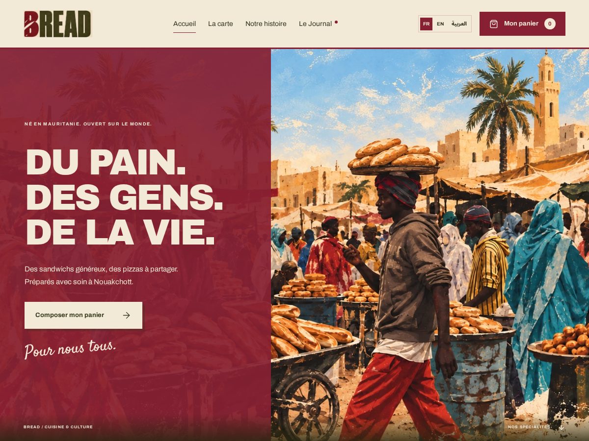 Landing-page snapshot of breadmauritania.com