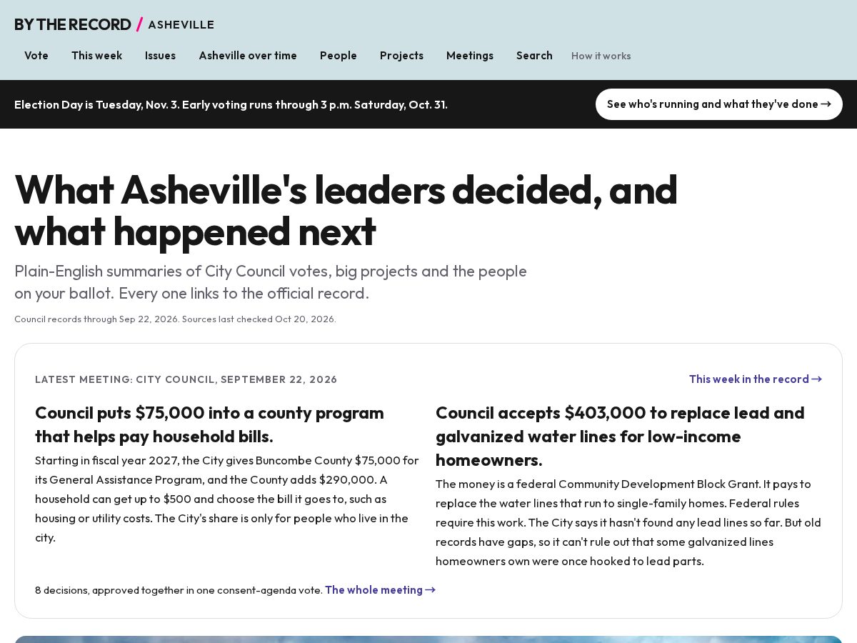 Landing-page snapshot of bytherecord.com