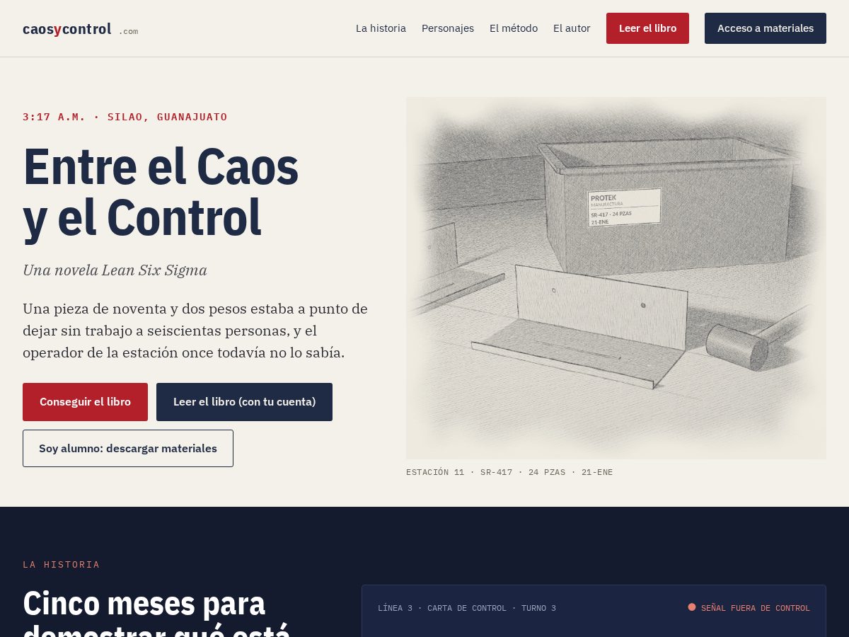 Landing-page snapshot of caosycontrol.com