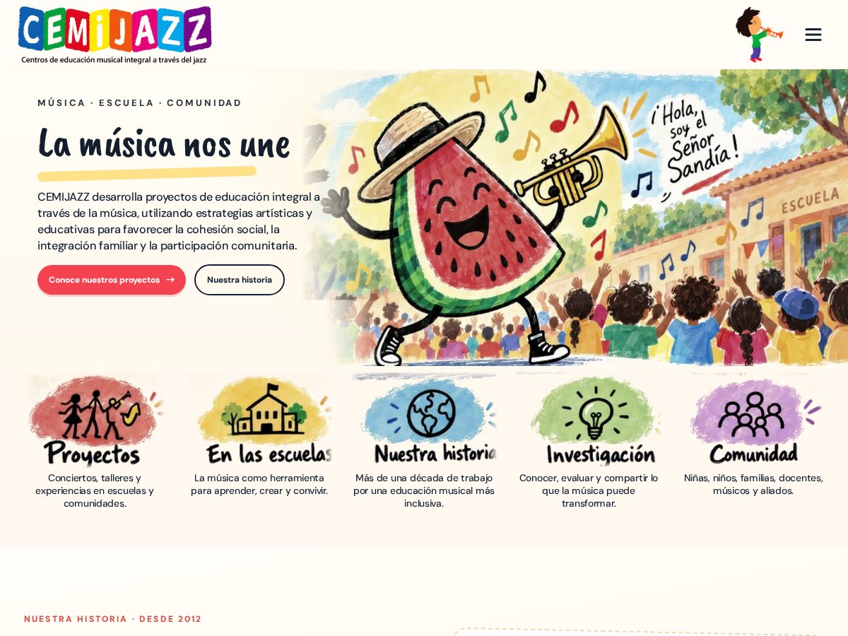 Landing-page snapshot of cemijazz.com