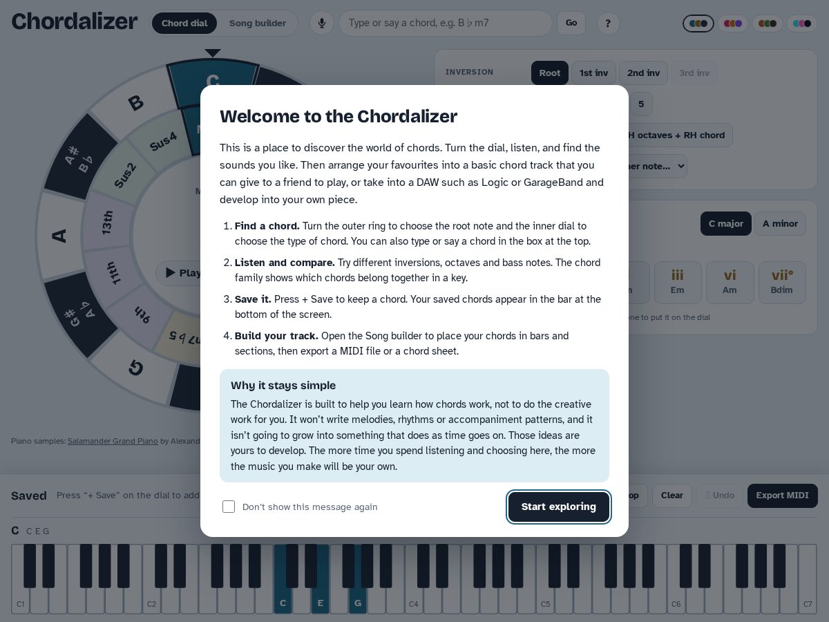Landing-page snapshot of chordalizer.com