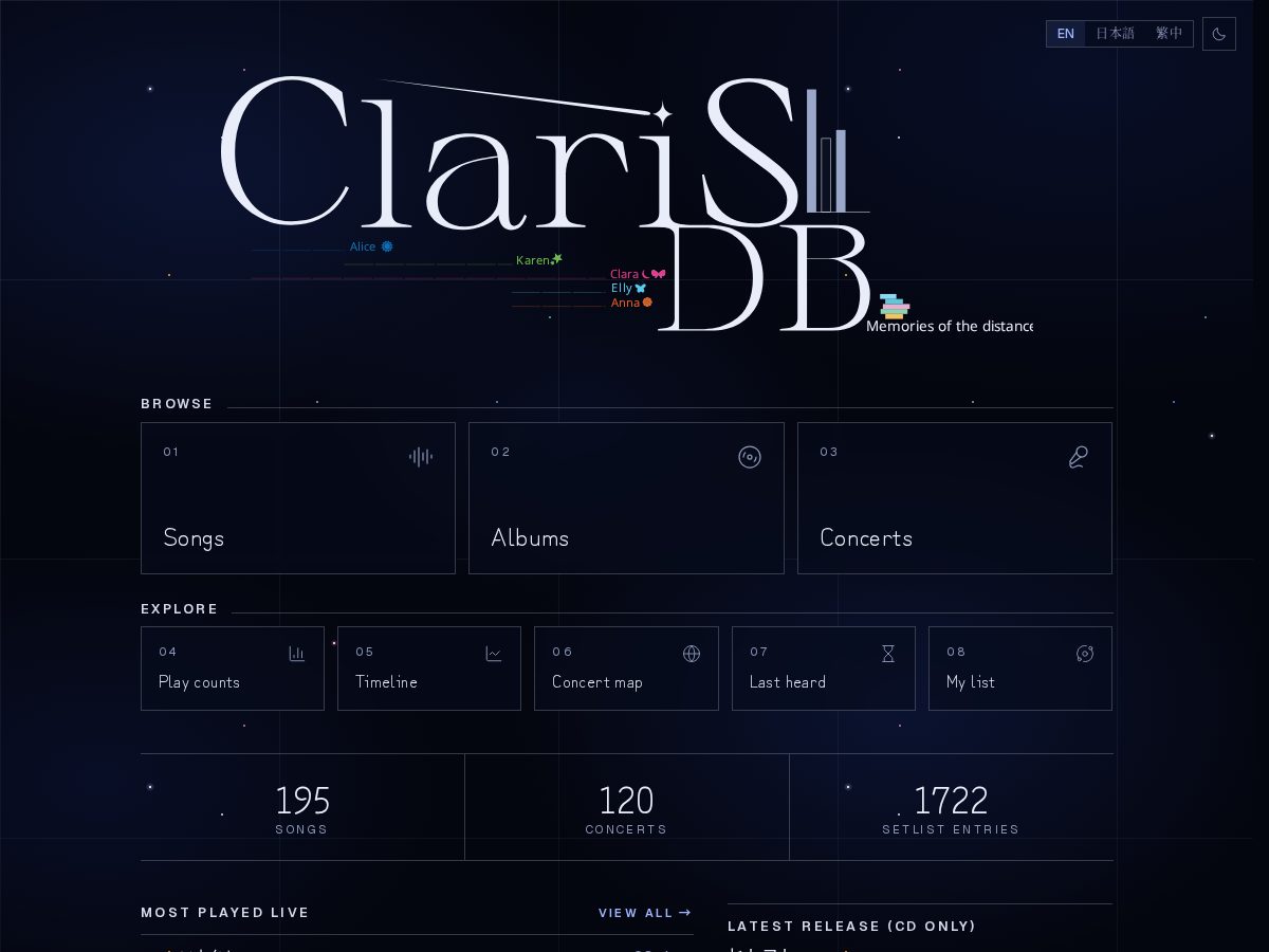 Landing-page snapshot of claris-db.com