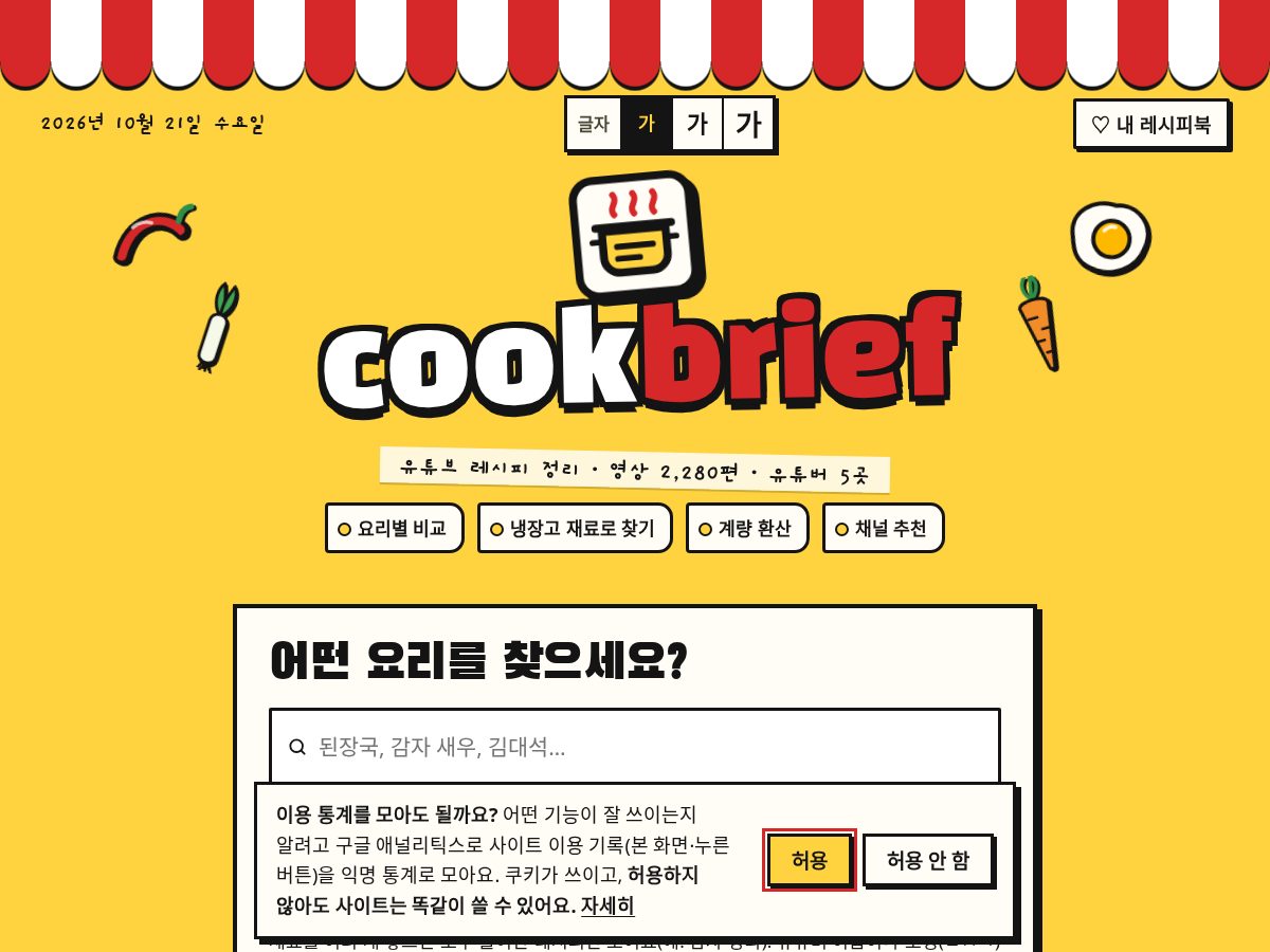 Landing-page snapshot of cookbrief.com