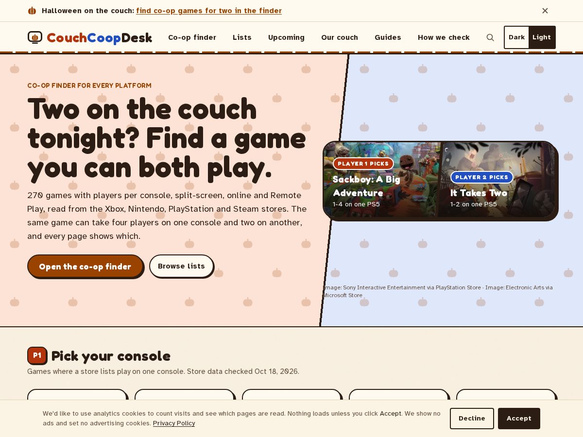 Landing-page snapshot of couchcoopdesk.com