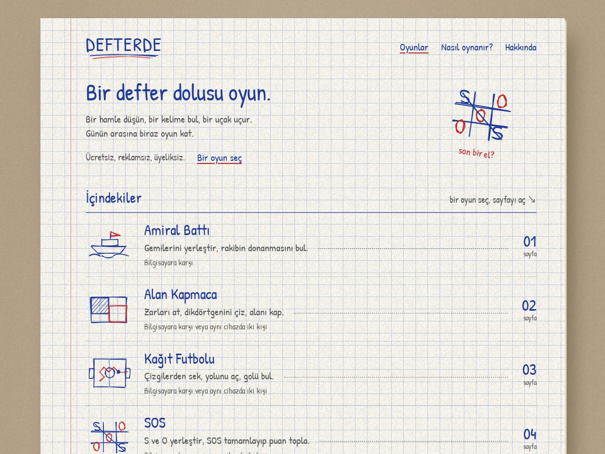 Landing-page snapshot of defterde.com