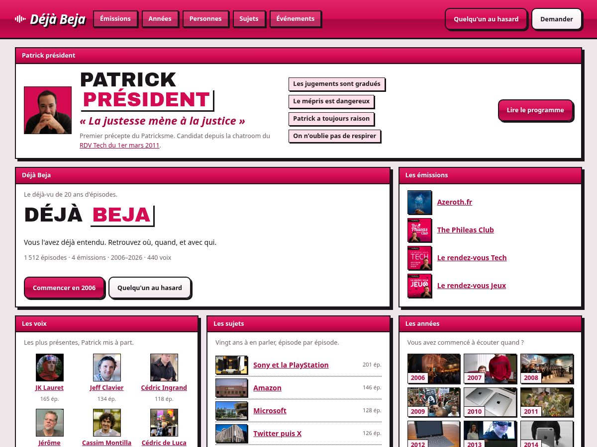 Landing-page snapshot of dejabeja.com