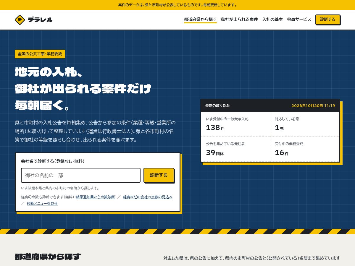 Landing-page snapshot of derareru.com