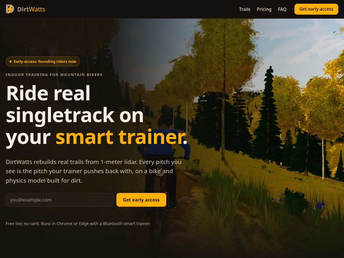 Landing-page snapshot of dirtwatts.com