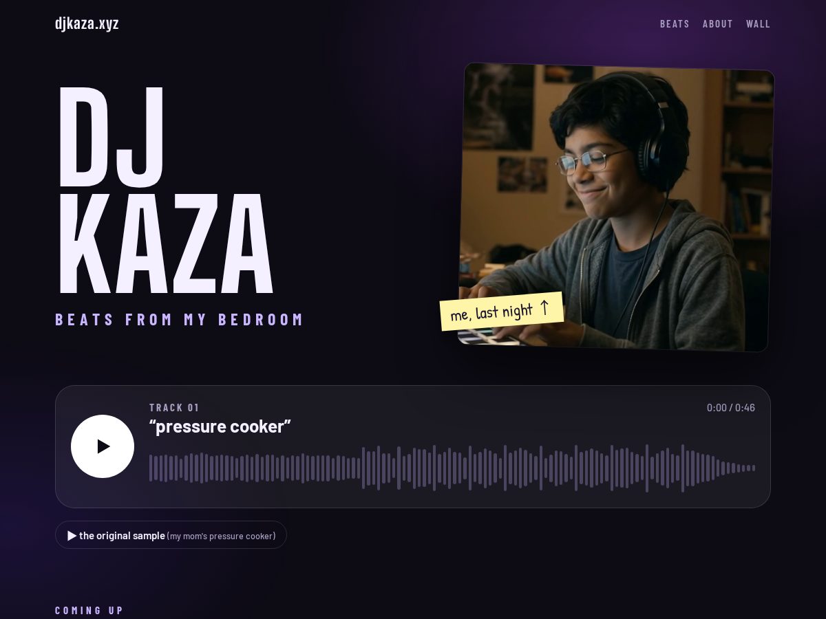 Landing-page snapshot of djkaza.xyz