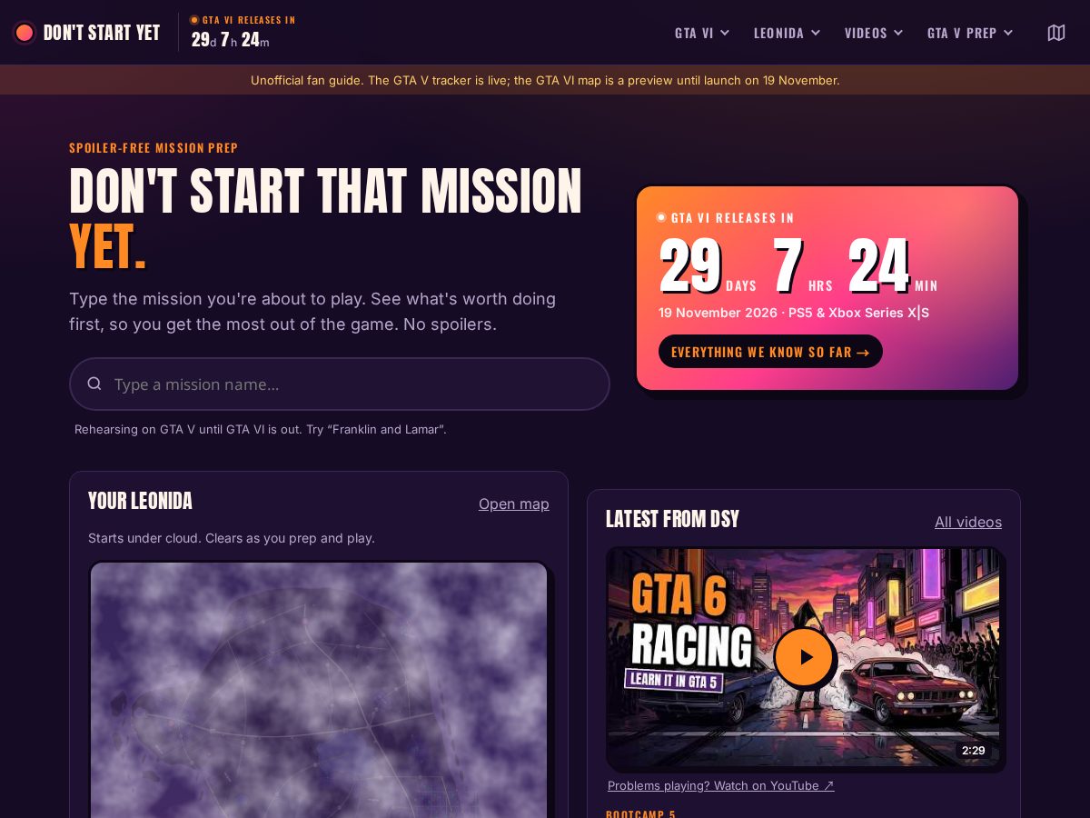 Landing-page snapshot of dontstartyet.app