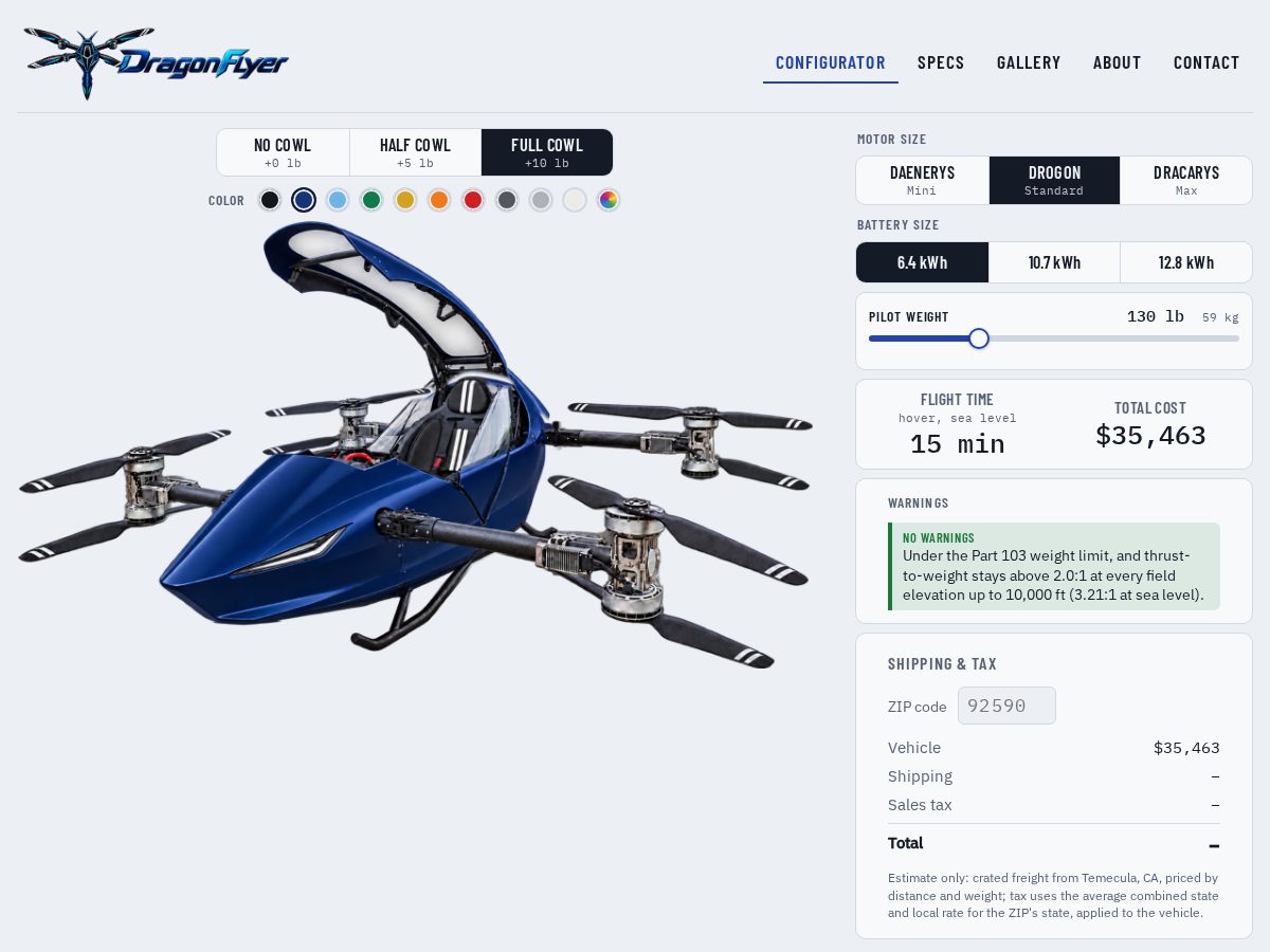 Landing-page snapshot of dragon-flyer.com
