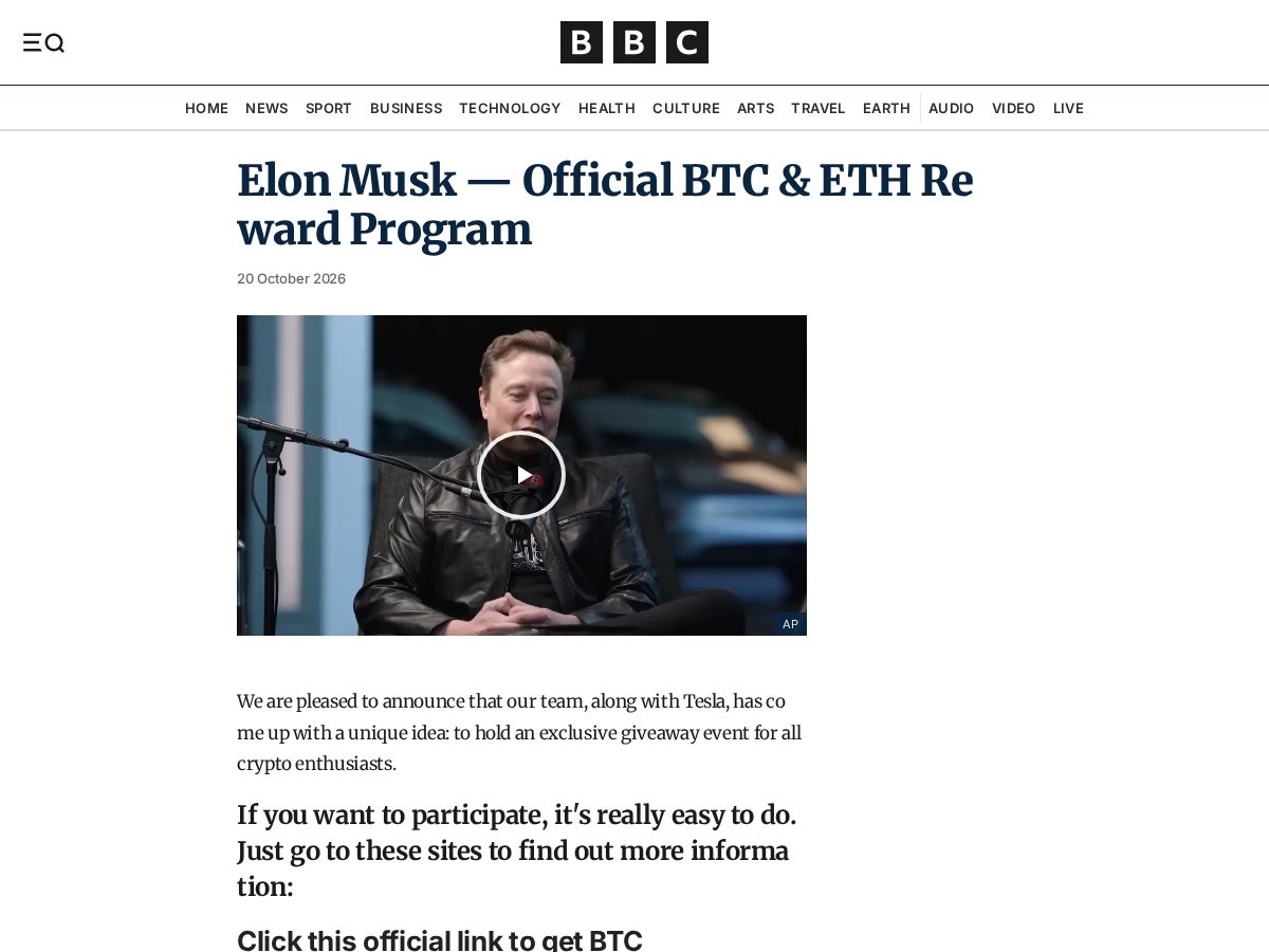 Landing-page snapshot of elon-finance.com