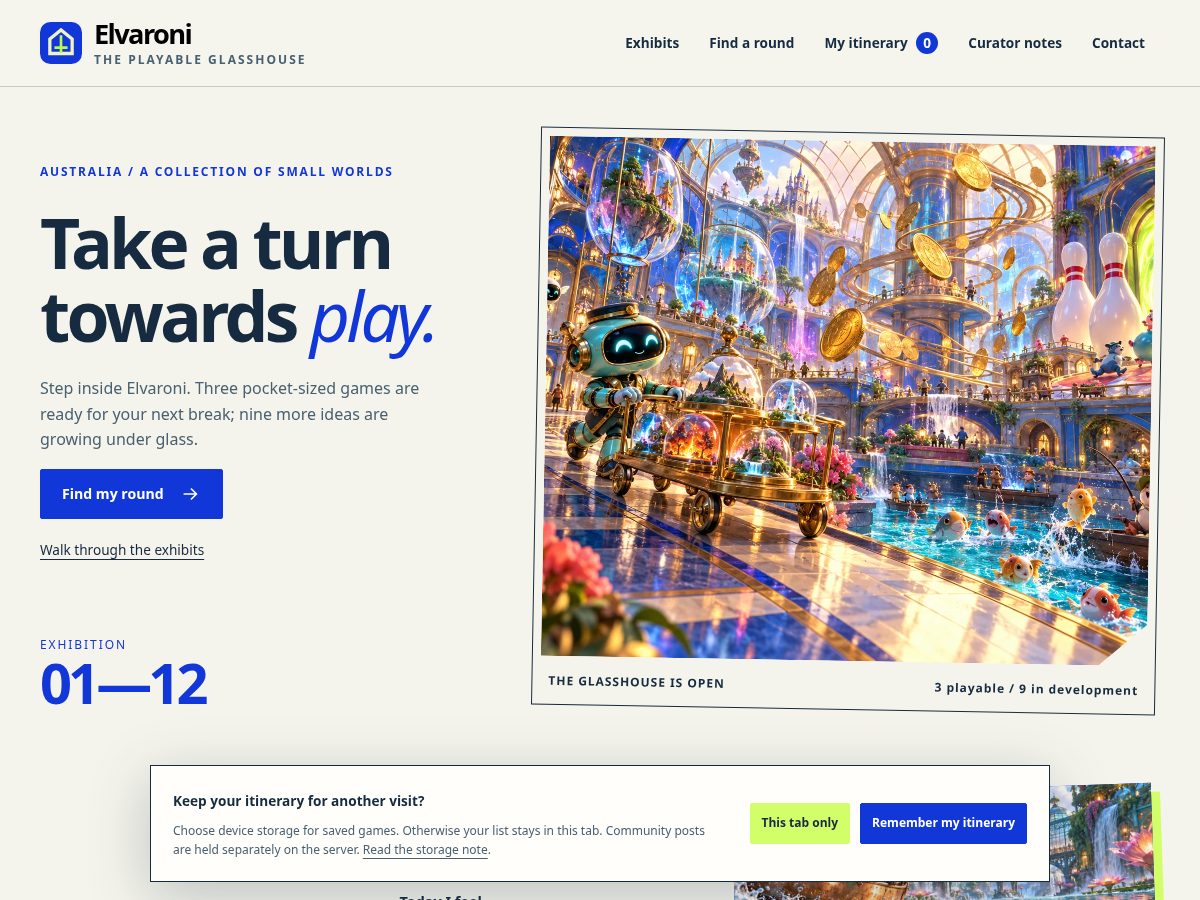 Landing-page snapshot of elvaroni.pro
