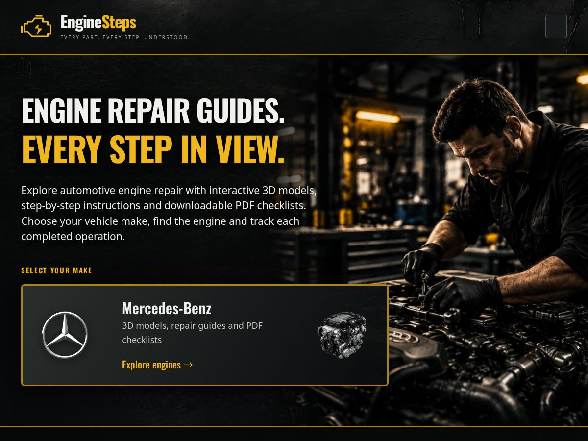 Landing-page snapshot of enginesteps.com