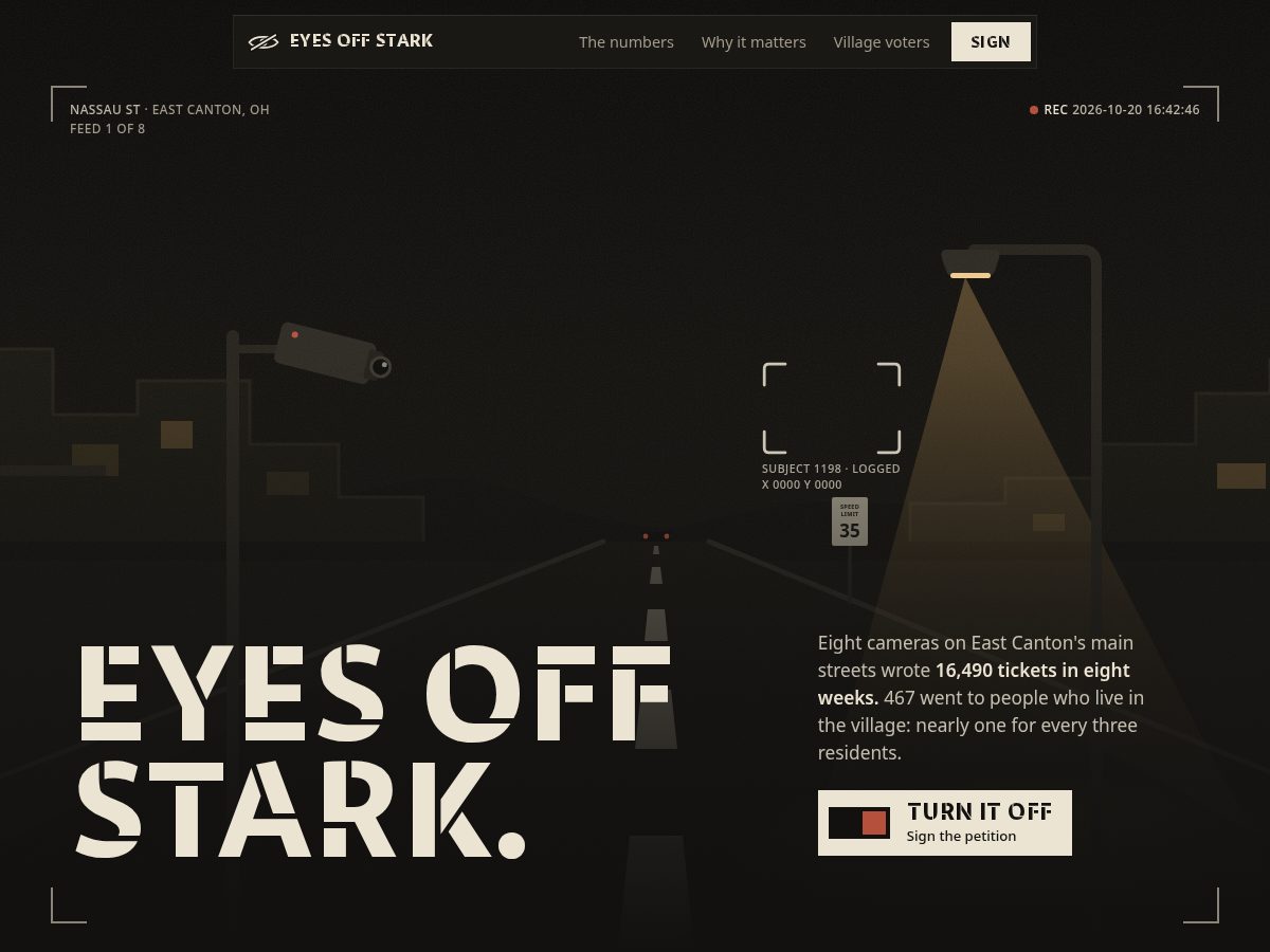 Landing-page snapshot of eyesoffstark.com