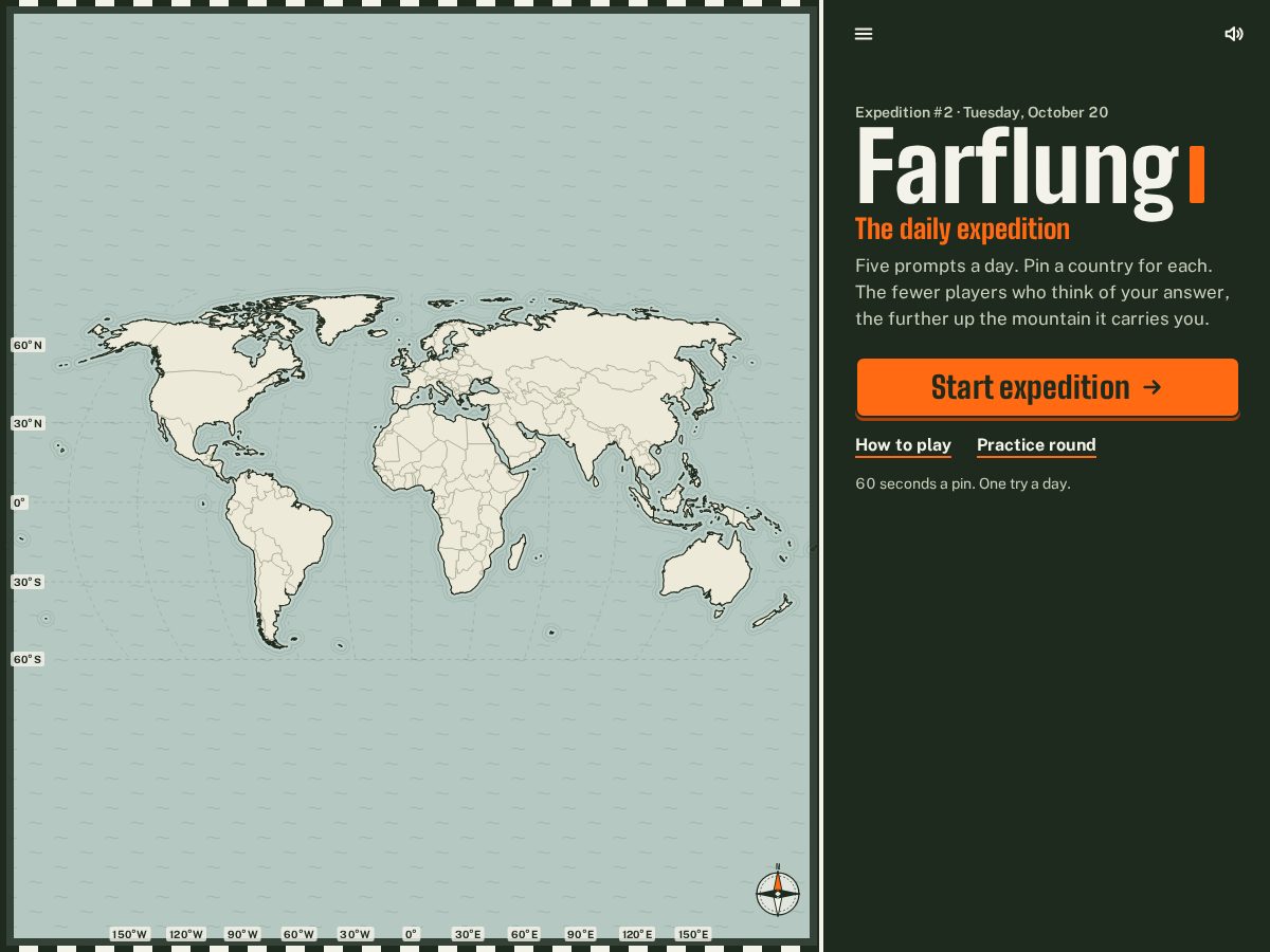 Landing-page snapshot of farflung.online