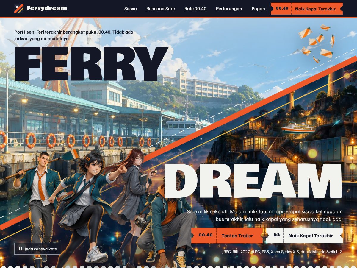 Landing-page snapshot of ferrydream.com