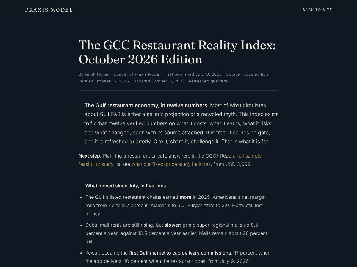 Landing-page snapshot of gccrestaurantindex.com