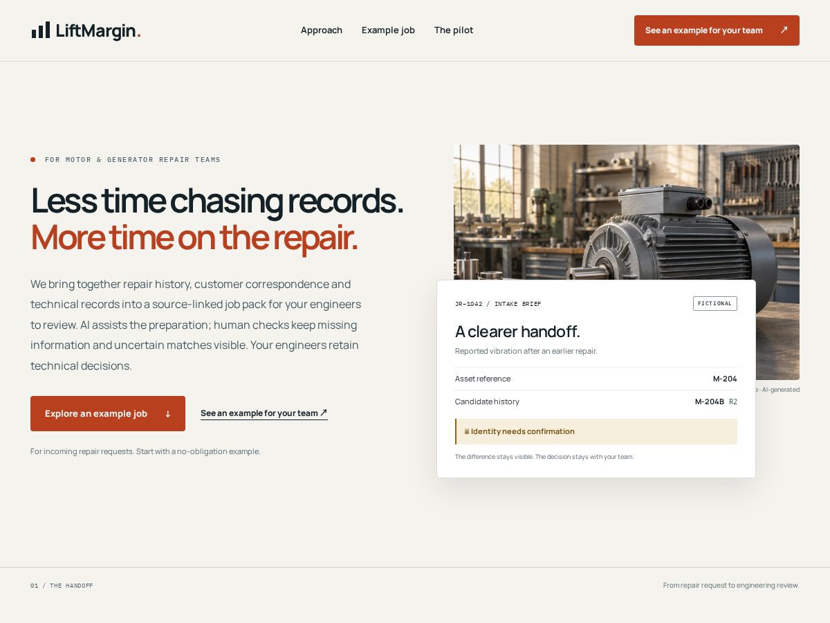 Landing-page snapshot of getliftmargin.com