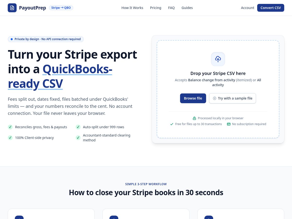 Landing-page snapshot of getpayoutprep.com