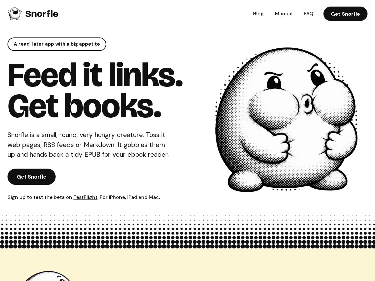 Landing-page snapshot of getsnorfle.xyz