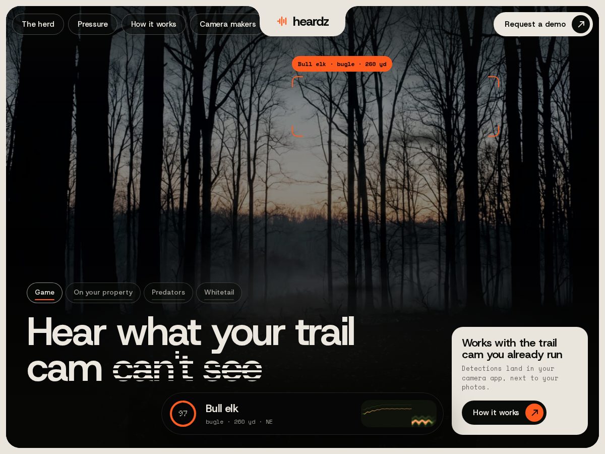 Landing-page snapshot of heardz.com