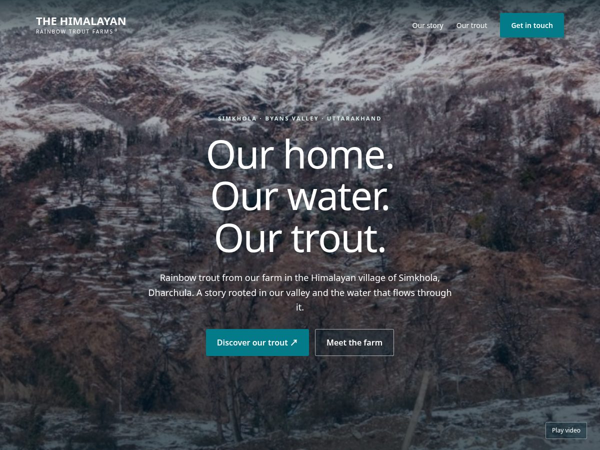 Landing-page snapshot of himalayanrainbowtrout.com