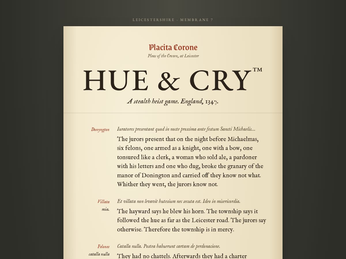 Landing-page snapshot of hueandcrygame.com
