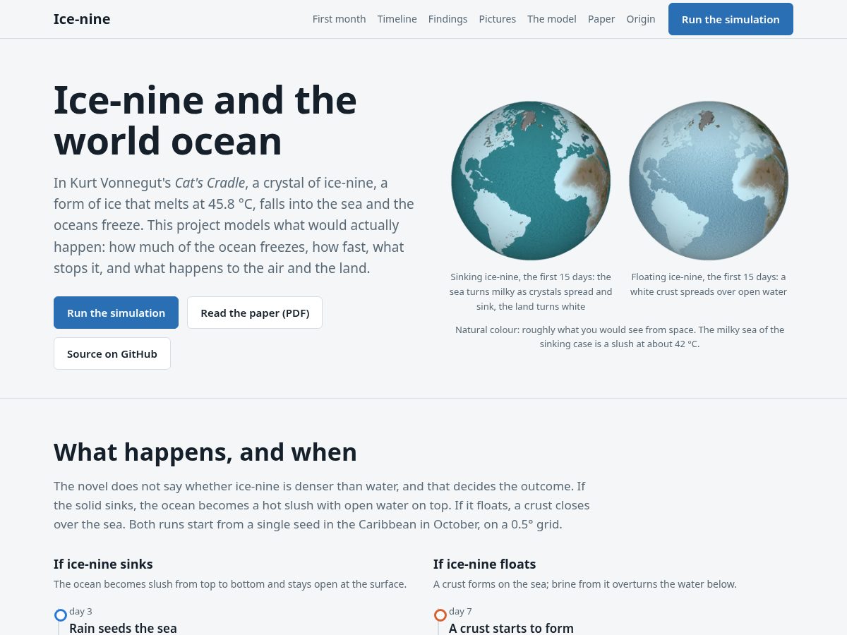 Landing-page snapshot of ice9.world