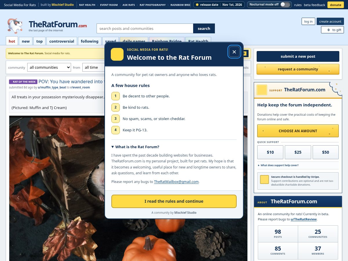 Landing-page snapshot of igotrats.com