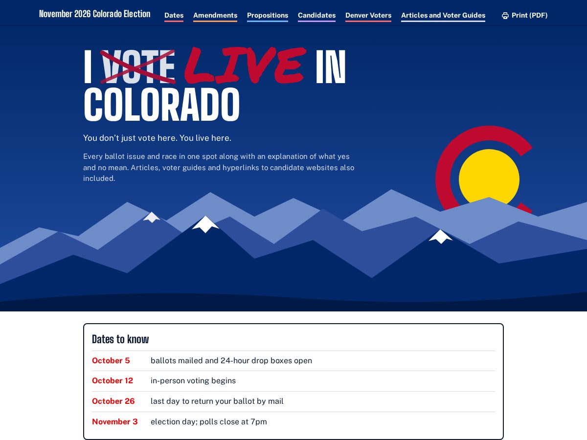 Landing-page snapshot of iliveincolorado.com