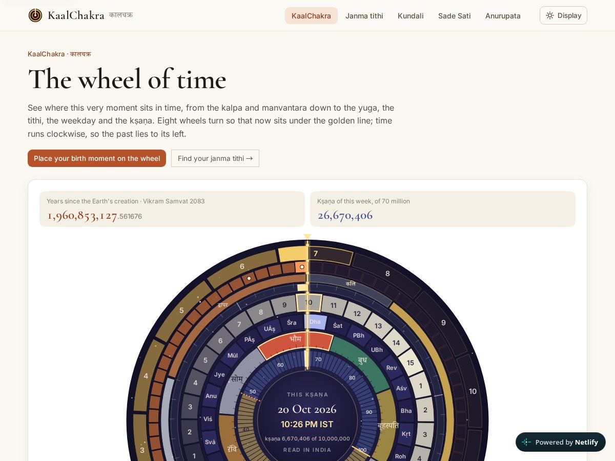 Landing-page snapshot of kaalchakra.yoga
