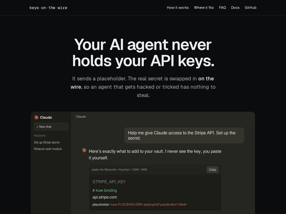 Landing-page snapshot of keysonthewire.com