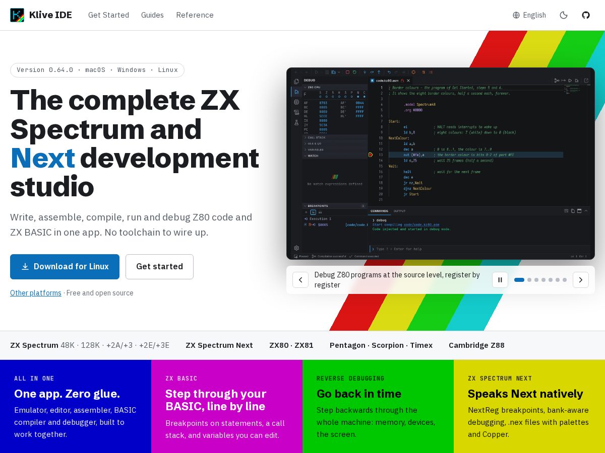 Landing-page snapshot of kliveide.net