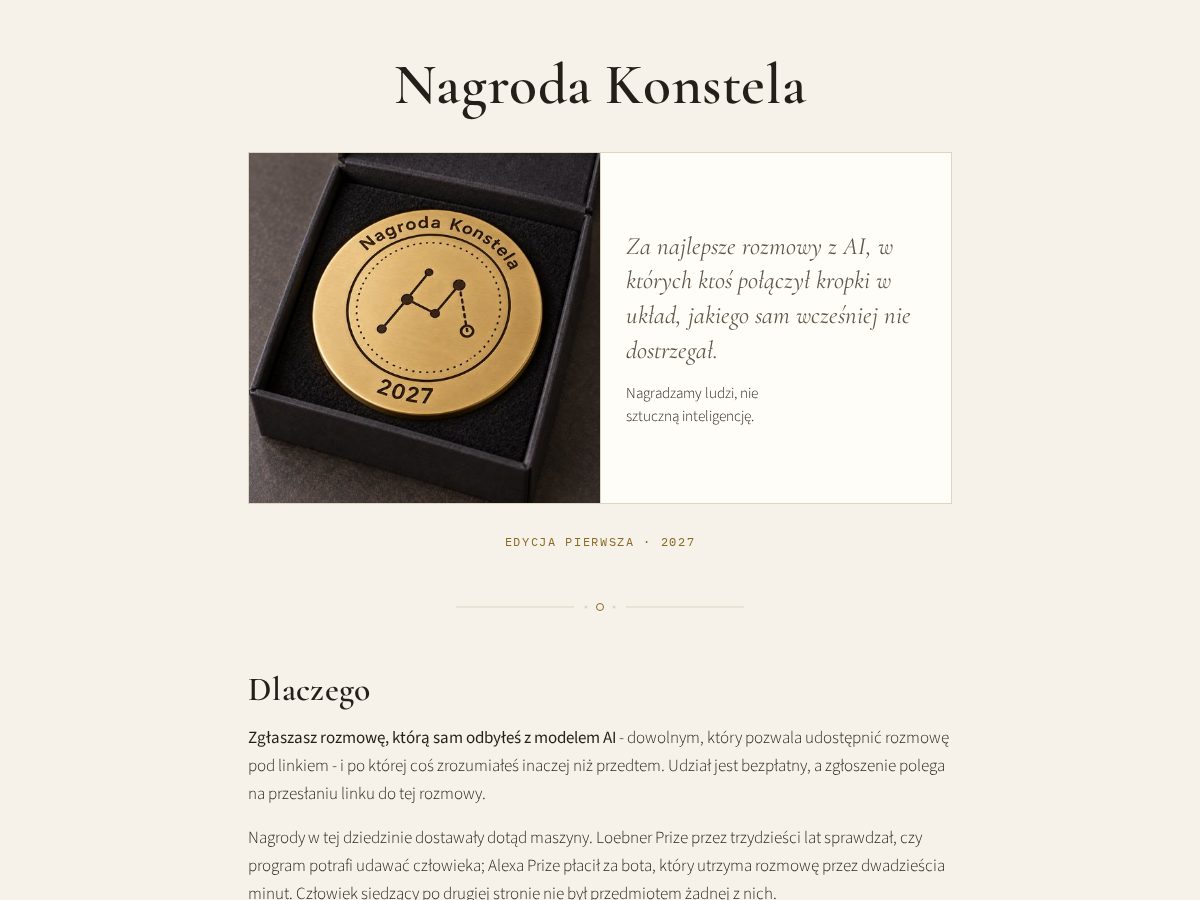 Landing-page snapshot of konstela.org