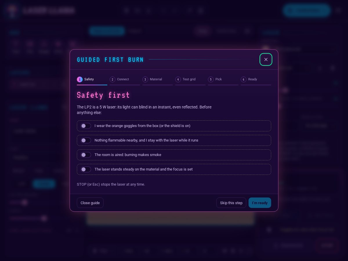 Landing-page snapshot of laserllama.studio
