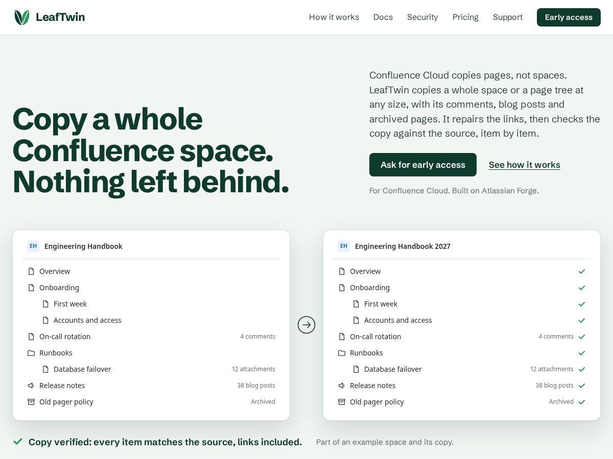 Landing-page snapshot of leaftwin.com