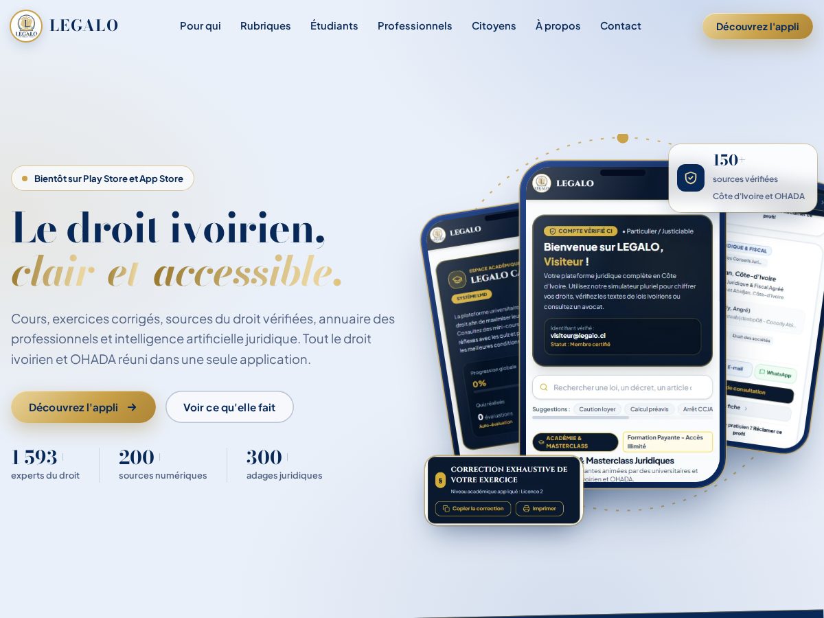Landing-page snapshot of legalo-officiel.com