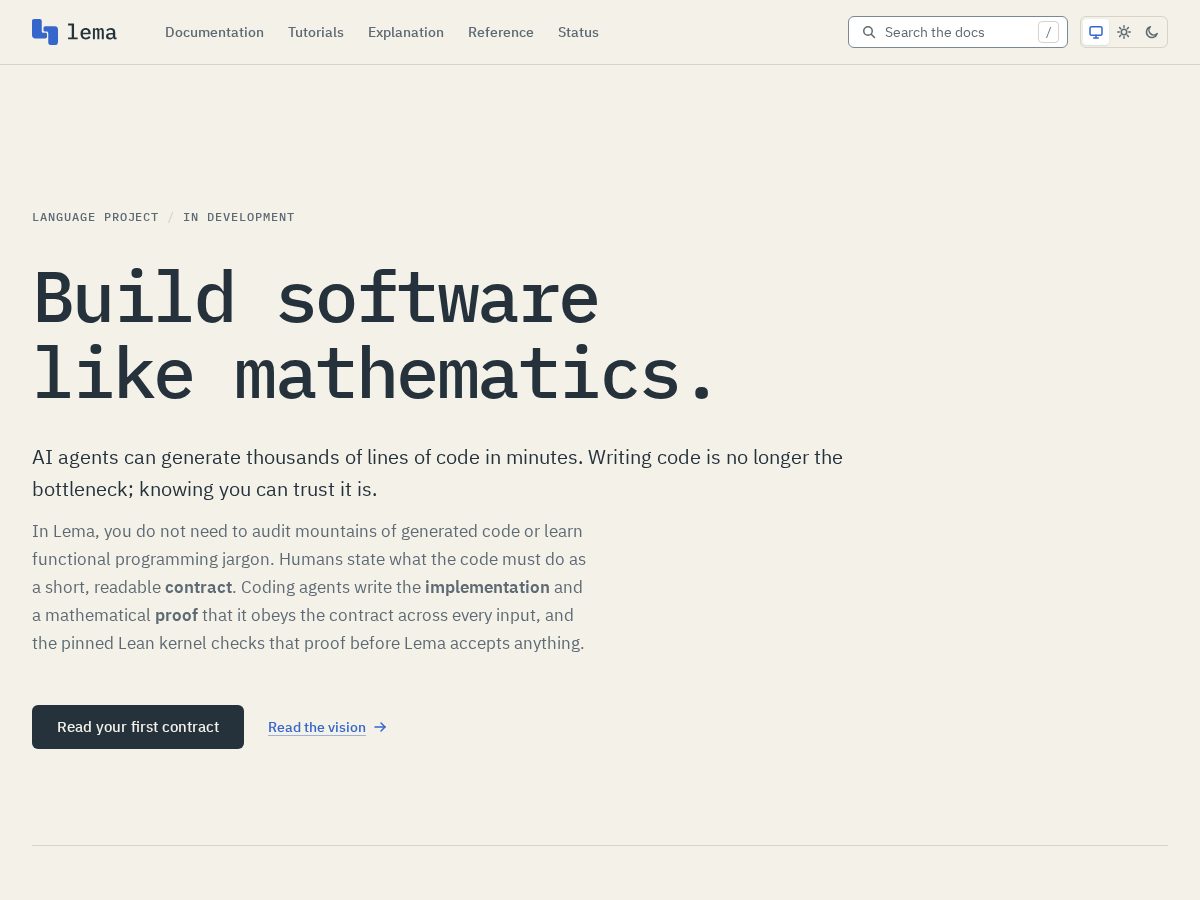 Landing-page snapshot of lemalang.dev