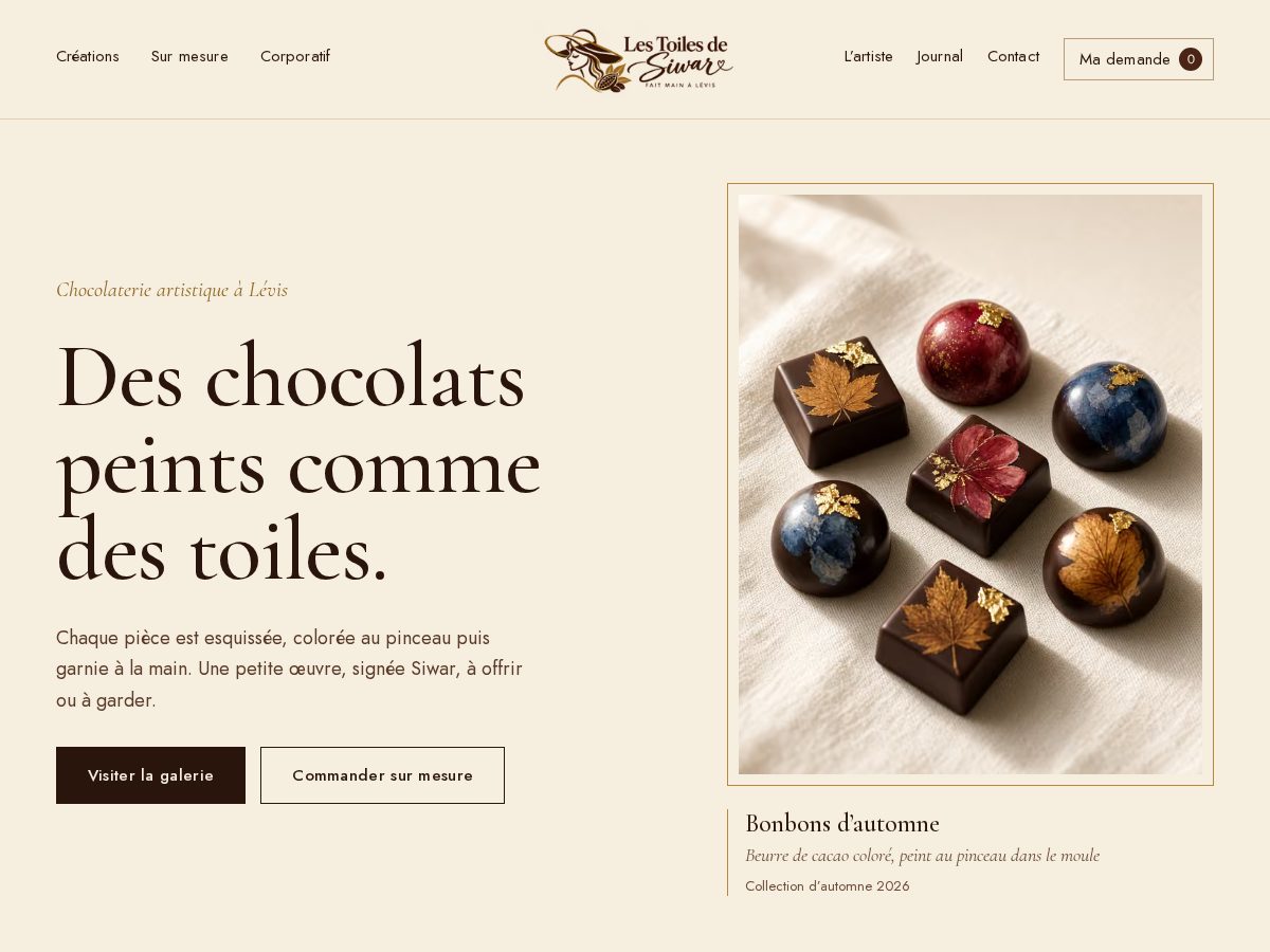 Landing-page snapshot of lestoilesdesiwar.com