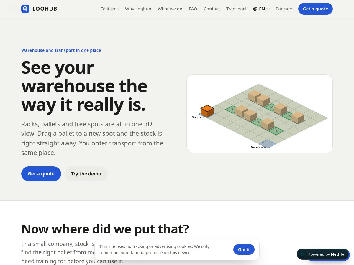 Landing-page snapshot of loqhub.com